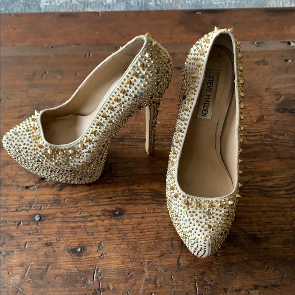 Jeweled platform heels
